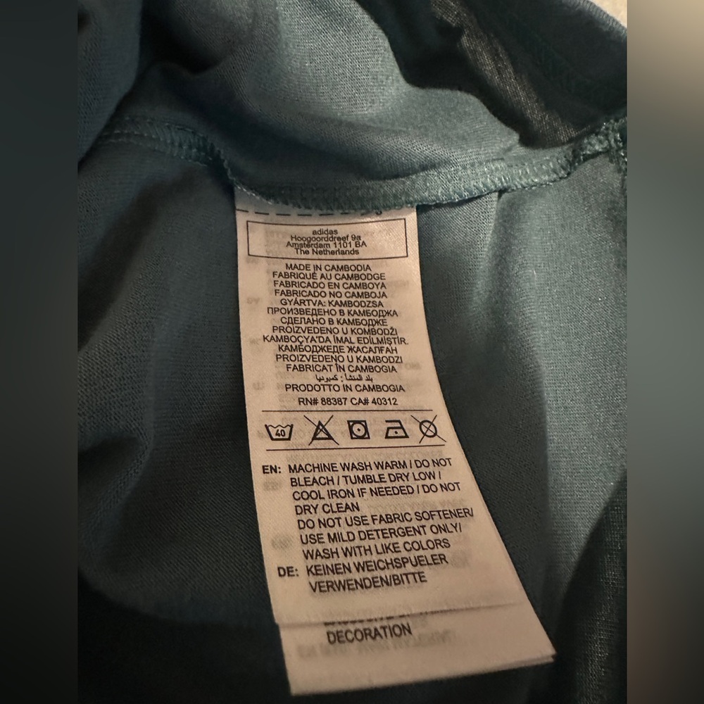 adidas teal crewneck cropped tee - Picture 4 of 5